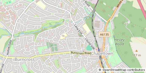 Map of Sheffield, South Yorkshire