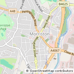 Map of Swansea, South Glamorgan