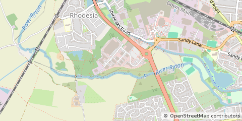 Map of Worksop, Nottinghamshire
