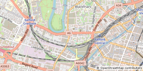Map of Salford, Lancashire