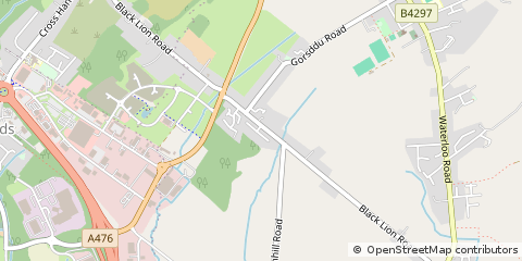 Map of Carmarthen, Carmarthenshire