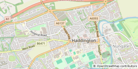 Map of Haddington, East Lothian