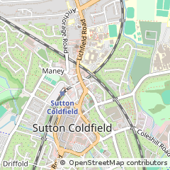 Map of Sutton Coldfield, West Midlands
