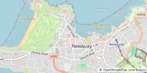Map of Newquay, Cornwall