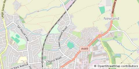 Map of Malvern, Worcestershire