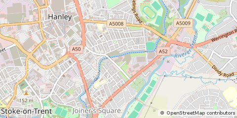 Map of Stoke on Trent, Staffordshire