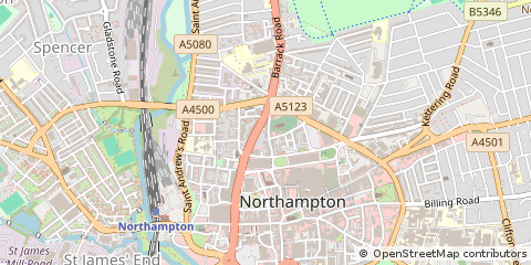 Map of Northampton, Northamptonshire