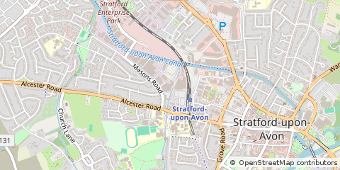 Map of Stratford-Upon-Avon, Warwickshire