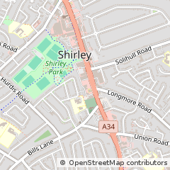 Map of Solihull, West Midlands