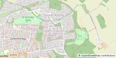 Map of Stevenage, Hertfordshire
