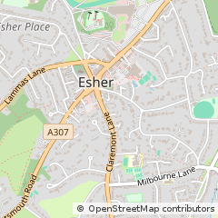 Map of Esher, Surrey