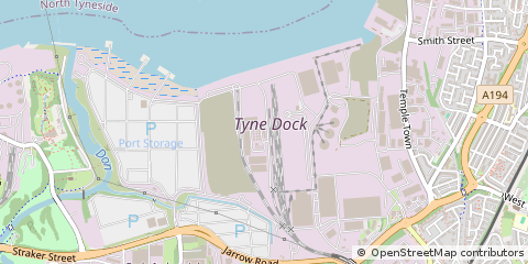 Map of South Shields, Tyne and Wear