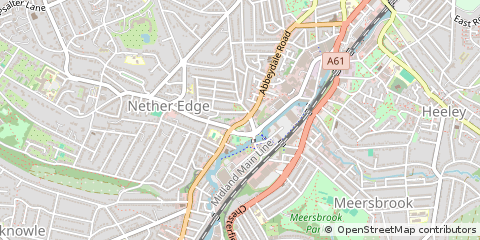 Map of Sheffield, South Yorkshire