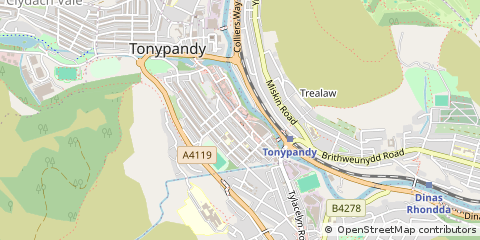 Map of Tonypandy, Rhondda Cynon Taff