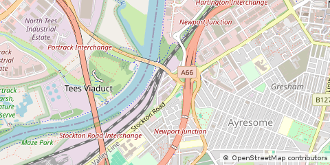 Map of Middlesbrough, Cleveland