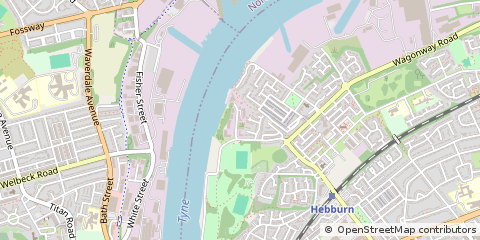 Map of Hebburn, Tyne & Wear