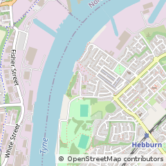 Map of Hebburn, Tyne & Wear