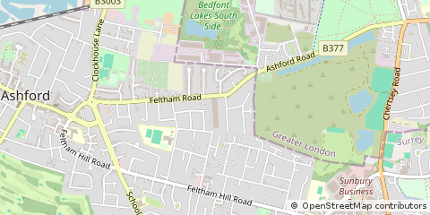 Map of Ashford, Middlesex