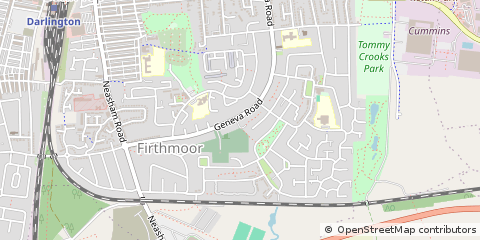 Map of Darlington, Durharm