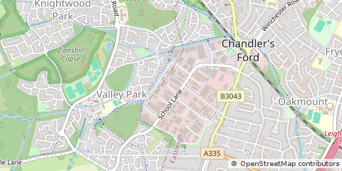 Map of Eastleigh Hants, Hampshire