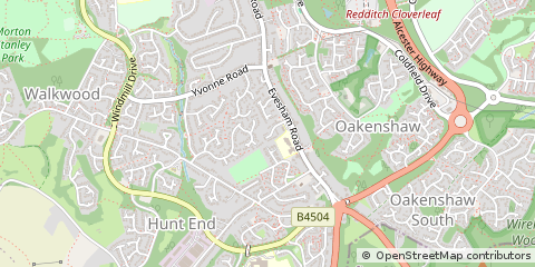 Map of Redditch, Worcestershire