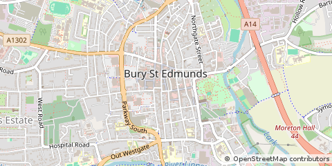 Map of Bury ST. Edmunds, Suffolk