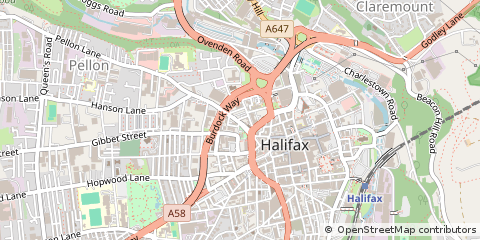 Map of Halifax, West Yorkshire