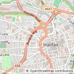 Map of Halifax, West Yorkshire