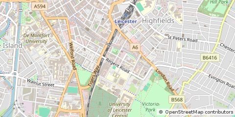 Map of Leicester, Leicestershire