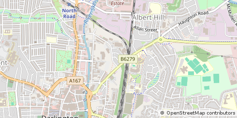 Map of Darlington, County Durham