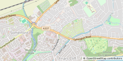 Map of Christchurch, Dorset