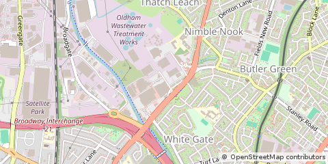 Map of Oldham, Greater Manchester