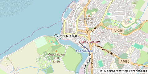 Map of Caernarfon, Gwynedd