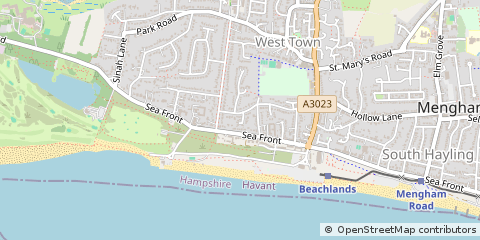 Map of Hayling Island, Hampshire