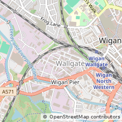 Map of Wigan, Lancashire