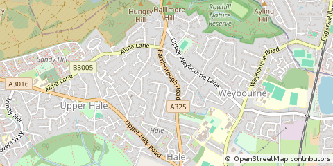 Map of Farnham, Surrey