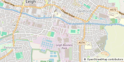 Map of Leigh, Lancashire
