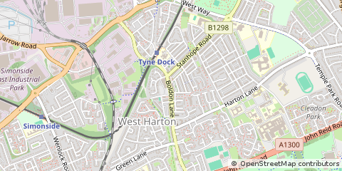Map of South Shields, Tyne and Wear