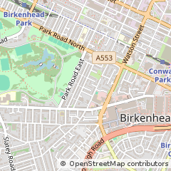 Map of Birkenhead, Merseyside