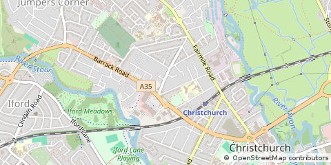 Map of Christchurch, Dorset