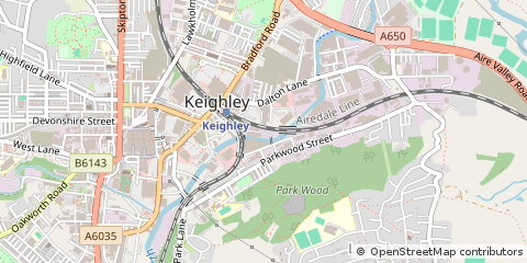 Map of Keighley, West Yorkshire