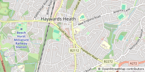 Map of Haywards Heath, West Sussex