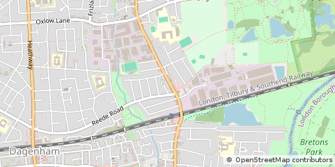 Map of Dagenham, Essex