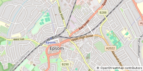 Map of Epsom, Surrey