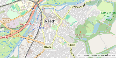 Map of Neath, West Glamorgan