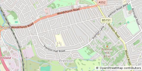 Map of Prenton, Merseyside