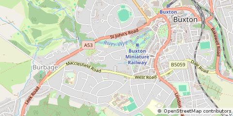 Map of Buxton, Derbyshire