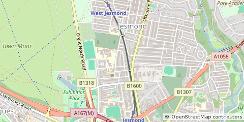 Map of Newcastle Upon Tyne, Tyne & Wear