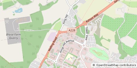 Map of Kings Hills, Kent