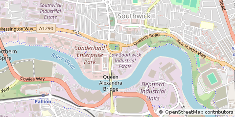 Map of Sunderland, Tyne and Wear